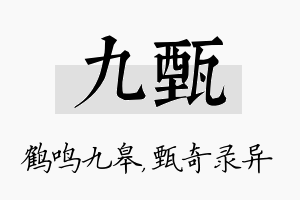 九甄名字的寓意及含义