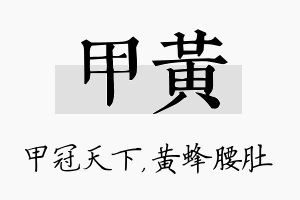 甲黄名字的寓意及含义