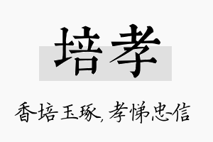 培孝名字的寓意及含义