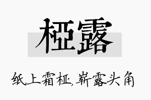 桠露名字的寓意及含义