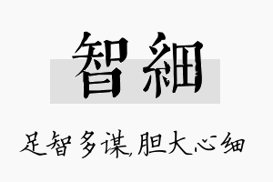 智细名字的寓意及含义