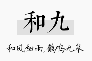 和九名字的寓意及含义