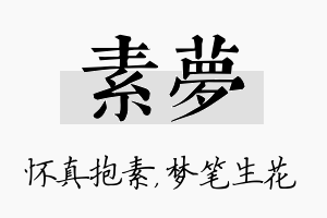 素梦名字的寓意及含义