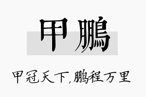 甲鹏名字的寓意及含义