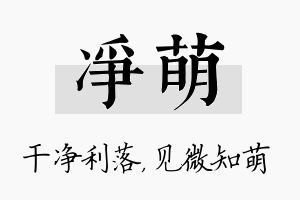 净萌名字的寓意及含义