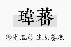 玮蕃名字的寓意及含义