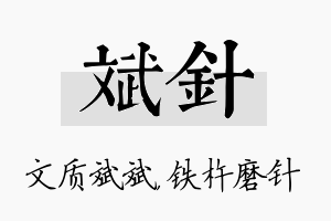 斌针名字的寓意及含义