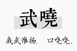 武哓名字的寓意及含义