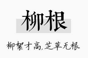 柳根名字的寓意及含义