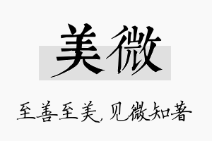 美微名字的寓意及含义