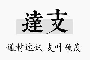 达支名字的寓意及含义