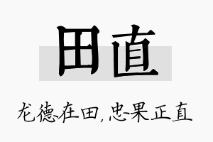 田直名字的寓意及含义