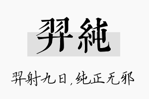 羿纯名字的寓意及含义