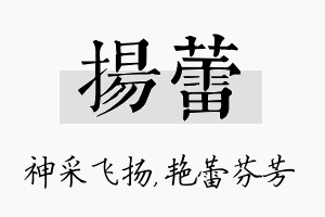 扬蕾名字的寓意及含义