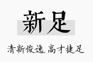 新足名字的寓意及含义