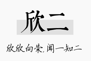 欣二名字的寓意及含义