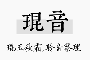 琨音名字的寓意及含义