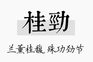 桂劲名字的寓意及含义