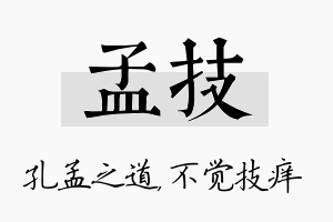 孟技名字的寓意及含义