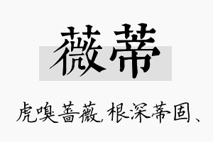 薇蒂名字的寓意及含义