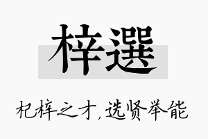 梓选名字的寓意及含义