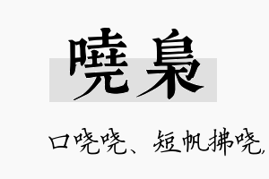 哓枭名字的寓意及含义