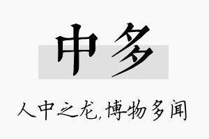 中多名字的寓意及含义