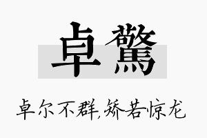 卓惊名字的寓意及含义