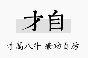 才自名字的寓意及含义