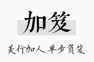 加笈名字的寓意及含义