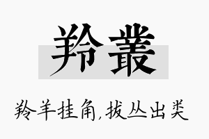 羚丛名字的寓意及含义