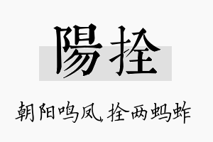 阳拴名字的寓意及含义