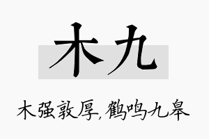 木九名字的寓意及含义