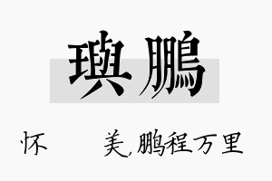 玙鹏名字的寓意及含义