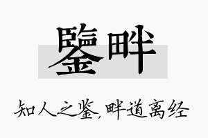 鉴畔名字的寓意及含义