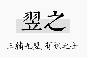 翌之名字的寓意及含义