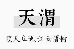 天渭名字的寓意及含义