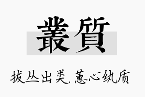 丛质名字的寓意及含义