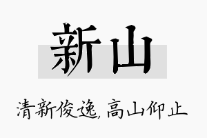 新山名字的寓意及含义