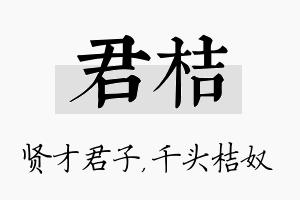 君桔名字的寓意及含义