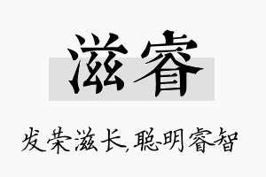 滋睿名字的寓意及含义