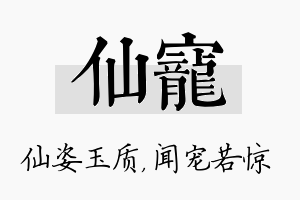 仙宠名字的寓意及含义