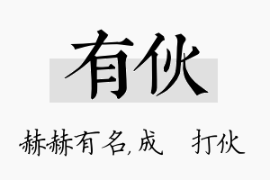 有伙名字的寓意及含义