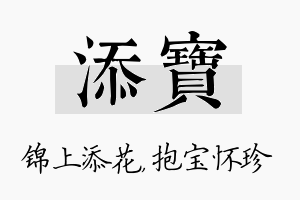 添宝名字的寓意及含义