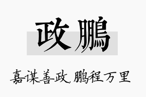 政鹏名字的寓意及含义