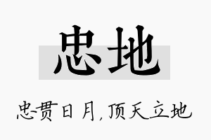 忠地名字的寓意及含义