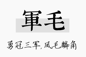 军毛名字的寓意及含义