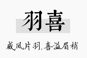 羽喜名字的寓意及含义