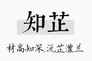 知芷名字的寓意及含义