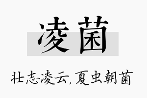 凌菌名字的寓意及含义